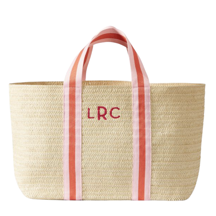 Oversized Ribbon Straw Beach Tote